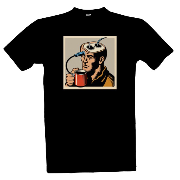 Retro. Connected to the coffee - black
